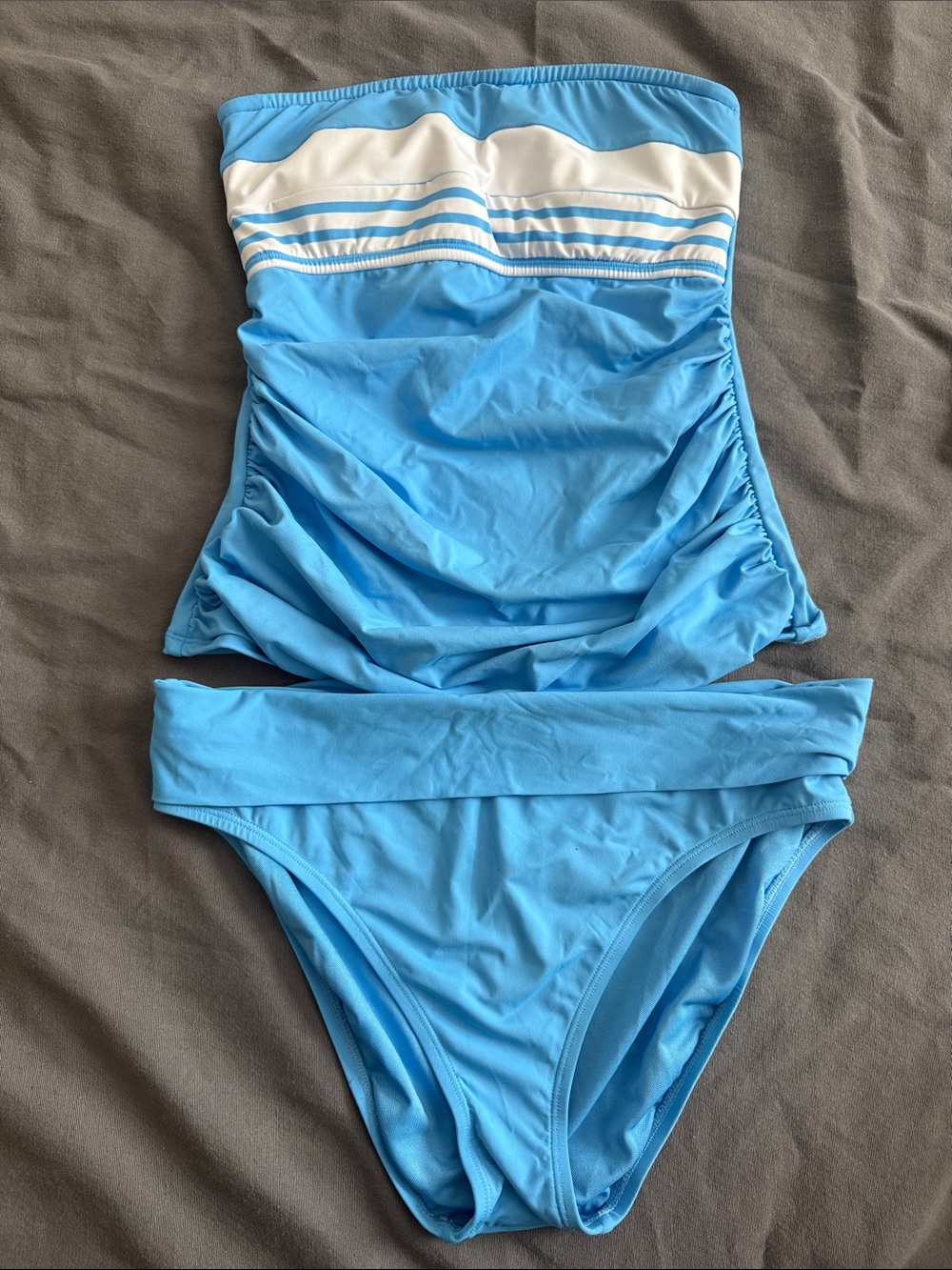 Bleu Rod Beattie Light Blue and White Tankini Set